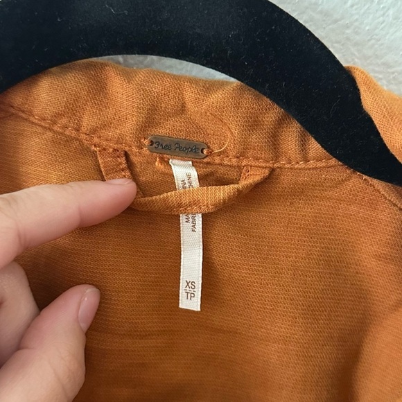 free people poet puff sleeve linen blend full zip bomber jacket - Picture 7 of 8